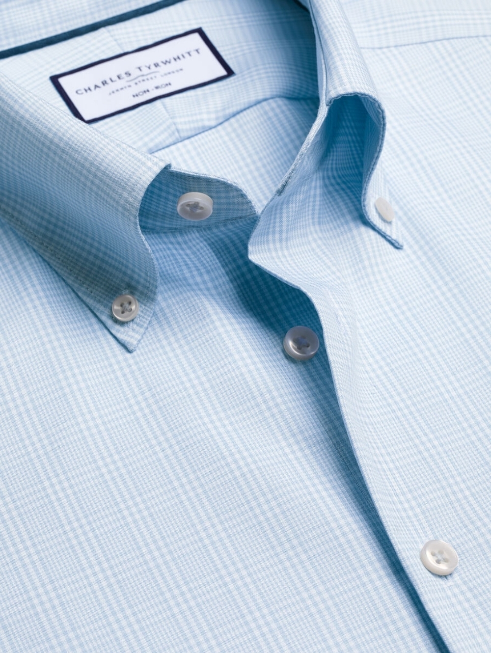 Charles Tyrwhitt Blue Dress Shirt Classic Collar -- SLIM FIT -- 17 NECK